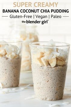 Chia Pudding Vegan, Coconut Chia Pudding, Banana Coconut, Vegan Banana