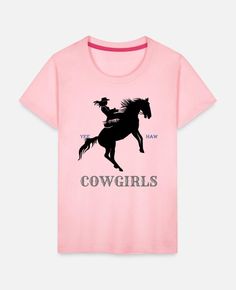 'Vintage Western Style Cowgirl' Kids' Premium T-Shirt | Spreadshirt Vintage Western, Western Style, Western Fashion, Pink, T Shirt, Design