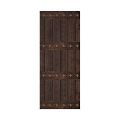 an open wooden door on a white background