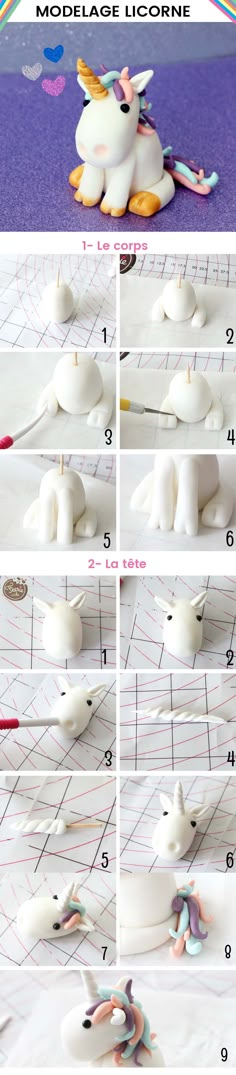 the instructions for how to make an unicorn cake