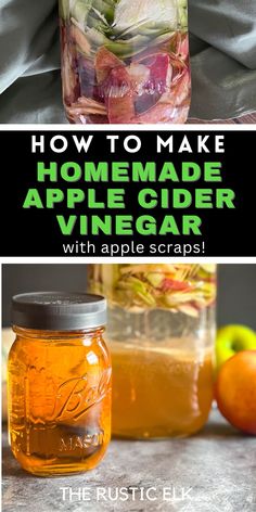 how to make homemade apple cider vinegar with apples and oranges in mason jars