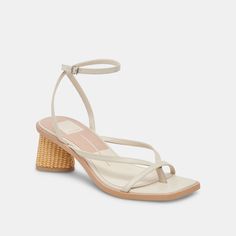 BANITA SANDALS IVORY LEATHER – Dolce Vita Feminine Sandals, Ivory Sandals, Island Princess, Strappy Block Heel Sandals, Goody Two Shoes, Bahama Mama, Strappy Block Heels, Feminine Details, Wedding Heels