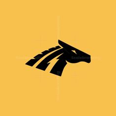 an image of a horse's head in black and yellow on a yellow background