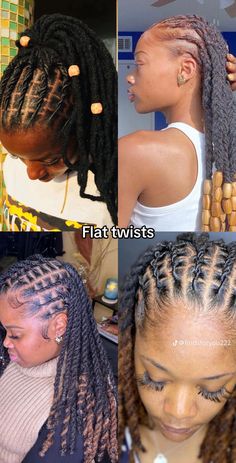 Flat Twist With Locs, Dread Loc Styles Women, Feed In Braids On Locs, Loc Knots On Short Locs, Loc Styles For Concert, Locs With Extensions Protective Styles, No Tension Loc Styles