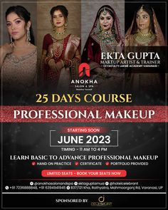 Beauty Course Poster, Salon Course Poster, Makeup Academy Interior, Makeup Notes, Makeup Artist Course