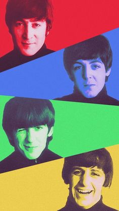 an image of the beatles in different colors