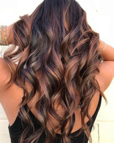 Copper Balayage on Brown Hair Hair Color Trends For Brunettes, Fall Hair Color Trends, Hair Blond, Brunette Balayage, Gorgeous Hair Color, Fall Hair Color For Brunettes, Brown Blonde Hair, Ombre Hair Color, Summer Hair Color