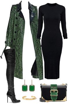 Slytherin Outfit Women, Euporean Outfits, Intimidating Outfits, Slytherin Aesthetic Outfit, Polyvore Outfits Fall, Aries Dress, Slytherin Outfit, Work Outfit Ideas