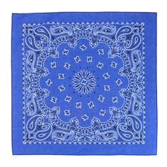 a blue bandanna with an intricate design