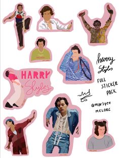 harry styles stickers are shown here