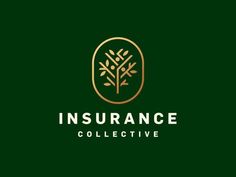 the logo for insurance collective, which is designed to look like an oval frame with leaves and