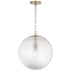 a light fixture with a glass ball hanging from the ceiling