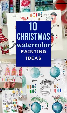 christmas watercolor painting ideas for kids