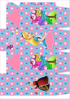 an image of disney princesses on blue and pink checkerboard background with hearts