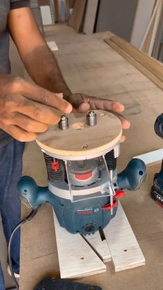 a man is working with a circular table saw