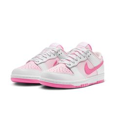 (WMNS) Nike Dunk Low 'Pink Foam' HQ1181-661 - KICKS CREW Low Top Nike Dunks, Preppy Nikes, Pink Dunks, Pink Tennis Shoes, Pink Nike Shoes, Trendy Shoes Sneakers, Preppy Shoes, Pretty Shoes Sneakers