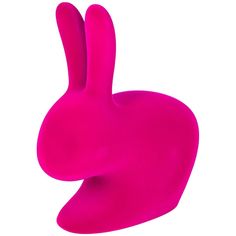 a pink bunny shaped object on a white background