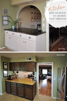 before and after pictures of a kitchen remodel