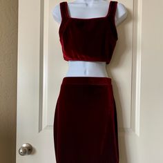 Nwot; Color: Red Wine Medium Skirt, Skirt Top Set, Skirt Sets, Small Tops, Skirt Top, Red Wine, Skirt Set, High Waisted Skirt, Womens Skirt