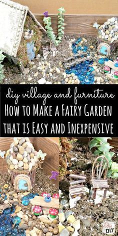 a pile of garbage with the words how to make a fairy garden that is easy and expensive