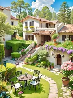 an artist's rendering of a house in the garden