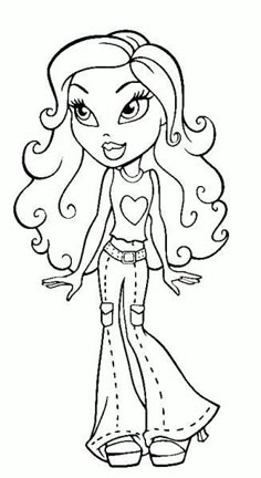 a cartoon girl with long hair and big eyes