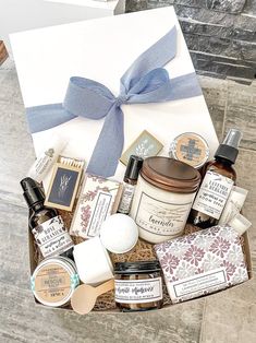 16-piece Self Care gift box is a little bit of everything she needs to indulge in a home spa day.   A generous relaxation & self care gift for administrative professional’s day, Nurses, Day or any occasion  The Best Gift for Mom this Mother’s Day  This Gift will have her surrounded by luxurious soaps, candles, bath bombs, luscious lip balms, healing salves, sugar scrubs, and body oils including our much-loved muscle rescue balm because we all know someone who deserves to be spoiled 🌿🛁🌿  SET I Rescue Balm, Home Spa Day, Chemo Care Package, Appointment Card, Healing Salves, Spooky Gifts, Lavender Sage, Roll On Perfume, Sugar Scrubs