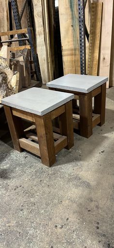 Quality built solid cedar and concrete tables. Could be used inside or outside. Dimensions: 16"W, 20"L, 21"H Outdoor Table Set, Concrete Tables, Concrete Table, Outdoor Table Settings, Milwaukee Wi, Coffee And End Tables, Table Set, Outdoor Table, Milwaukee