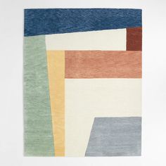 a multicolored rug with different shapes and sizes