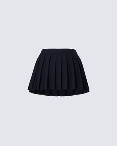 Serve looks with this staple piece mini skirt 🖤 Made from stretch suiting fabric, and complete with a pleated design for a timeless and versatile look that will turn any day into a good outfit day 😌 Fitted Accordion Pleats Mini Skirt For Work, Formal Fitted Mini Skirt With Accordion Pleats, Accordion Pleats Mini Skirt For Workwear, Fitted Mini Skirt For School Uniform, Formal Mini Pleated Skort, Formal Mini Length Pleated Skort, Black Mini Tennis Skirt With Pleated Waist, Workwear Mini Pleated Skirt With Pleated Hem, Fitted Mini Skirt With Pleated Hem For Work