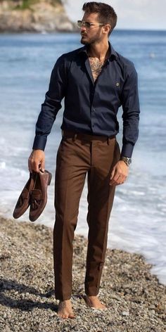 Mens Shirt, Fashion Classy, Men Fashion, Shirt Outfit, Dark Brown, Mens Shirts