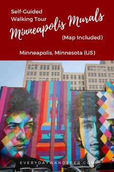 an advertisement for the minneapolis minnesota us tour with two men in front of a colorful mural