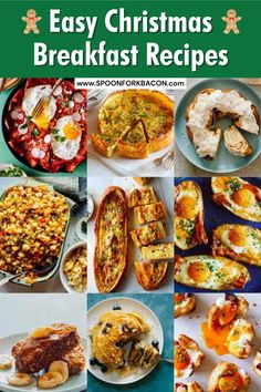 easy christmas breakfast recipes with text overlay