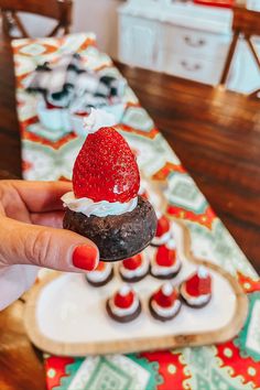 Donut Santa Hats Crazy Busy Mama, Holiday Charcuterie, Sweet Appetizer, Baked Cookies, Christmas Planning, Holiday Dessert, Breakfast Idea, Santa Hats, Christmas Breakfast