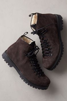 Men’s Jesse Shearling-Lined Suede Leather Hiker Boots | Overland Mens Winter Leather Boots, Luxury Men's Hiking Boots, Luxury Casual Men's Winter Shoes, Luxury Men's Brown Hiking Boots, Luxury Men's Fall Hiking Boots, Luxury Men's Fall Desert Boots, Luxury Classic Men's Hiking Boots, Luxury Men's Lace-up Boots For Winter, Luxury Casual Men's Desert Boots