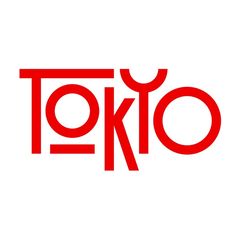 the word tokyo written in red on a white background