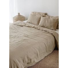 100% Pure Linen Duvet Cover Set - Natural Beige California King US Linen Bedding Natural, Interior Boho, Beige Bed, Linen Duvet Cover, Dekorasi Kamar Tidur, Bed Linen Sets, Linen Duvet Covers, Linen Duvet, Bedroom Designs