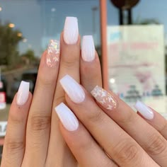 Image Nails, Milky Nails, Supper Ideas, White Acrylic Nails, Cute Acrylic Nail Designs, Nail Swag