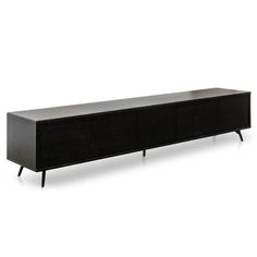 the sideboard is made from wood and has black legs