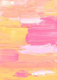 an abstract painting with yellow, pink and blue colors royalty illustration on white background stock images