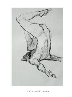 a black and white drawing of a person doing a handstand on the ground