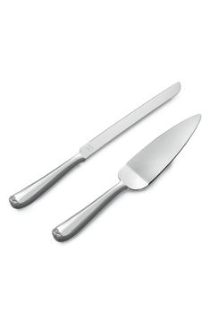 two knives and a fork on a white background with clippings for the knife