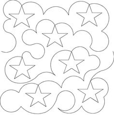 the pattern for stars and circles is shown in black and white, with one half drawn out