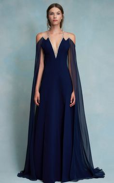 Vivien Caped Silk Chiffon Gown By Jenny Packham | Moda Operandi Baju Kahwin, Fantasy Dresses, Hello Lovely, Fantasy Gowns, Jenny Packham, Chiffon Gown, Gala Dresses, Fantasy Dress