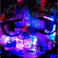 a digital image of a man's face with glasses and a tie dye effect