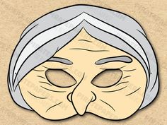 an old woman's face with a towel on her head and the eyes have been drawn