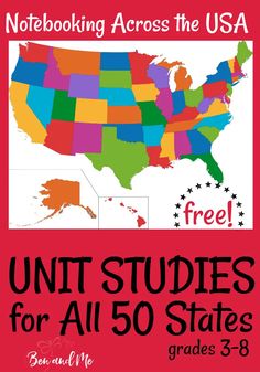 a poster with the map of the united states and free printables for all 50 states