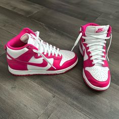 Women’s Nike Dunk High Pink Prime! Great Condition! Nike Dunks High, Nike Fashion Shoes, Prime Colors, Sandy Liang, Nike Dunk High, Trainers Women, Nike Dunks, Womens Shoes Sneakers, Nike Women