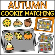 an autumn cookie matching activity for kids