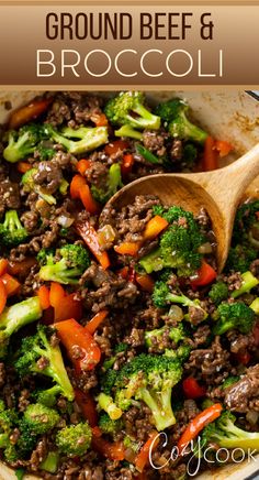 ground beef and broccoli in a pot with a wooden spoon Ground Beef And Broccoli, Plats Healthy, Ground Beef Recipes Healthy, Avocado Dip, Beef And Broccoli, Health Dinner, Broccoli Beef, Health Dinner Recipes, Beef Recipes Easy